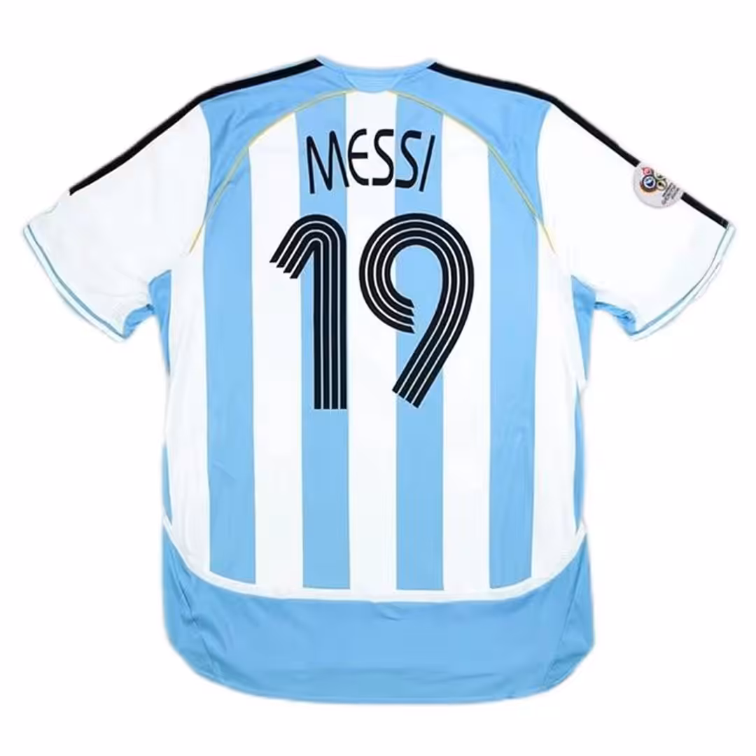 Messi #19 Retro Argentina Home Jersey World Cup 2006