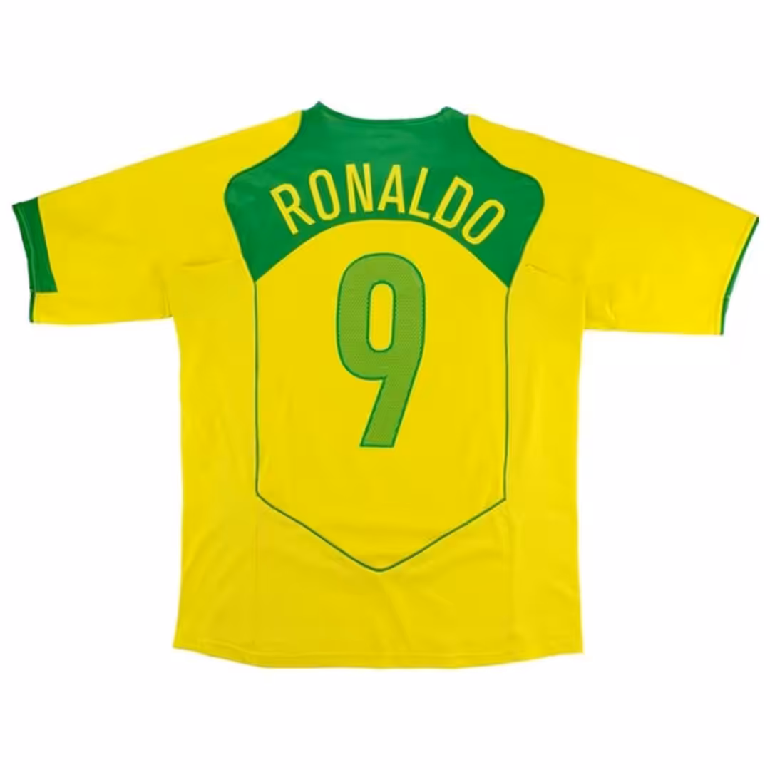Ronaldo #9 Retro Brazil Home Jersey 2004