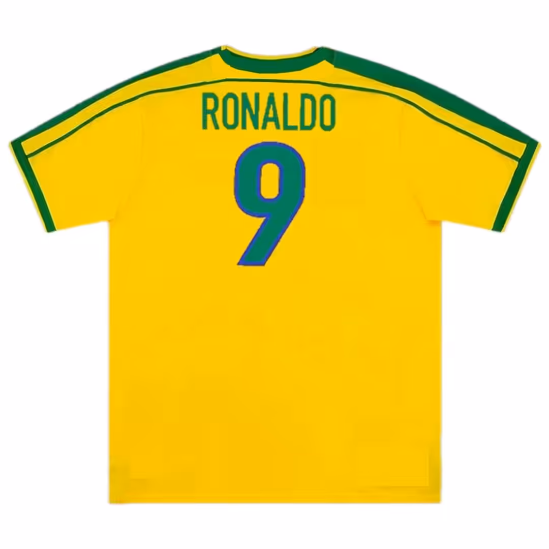 Ronaldo #9 Retro Brazil Home Jersey World Cup 1998