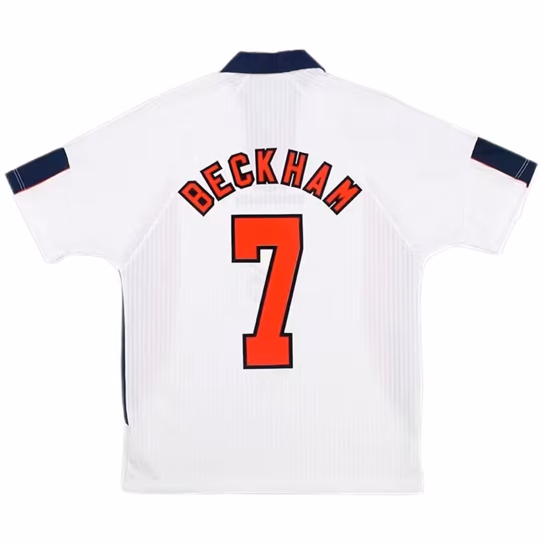 Beckham #7 Retro England Home Jersey World Cup 1998