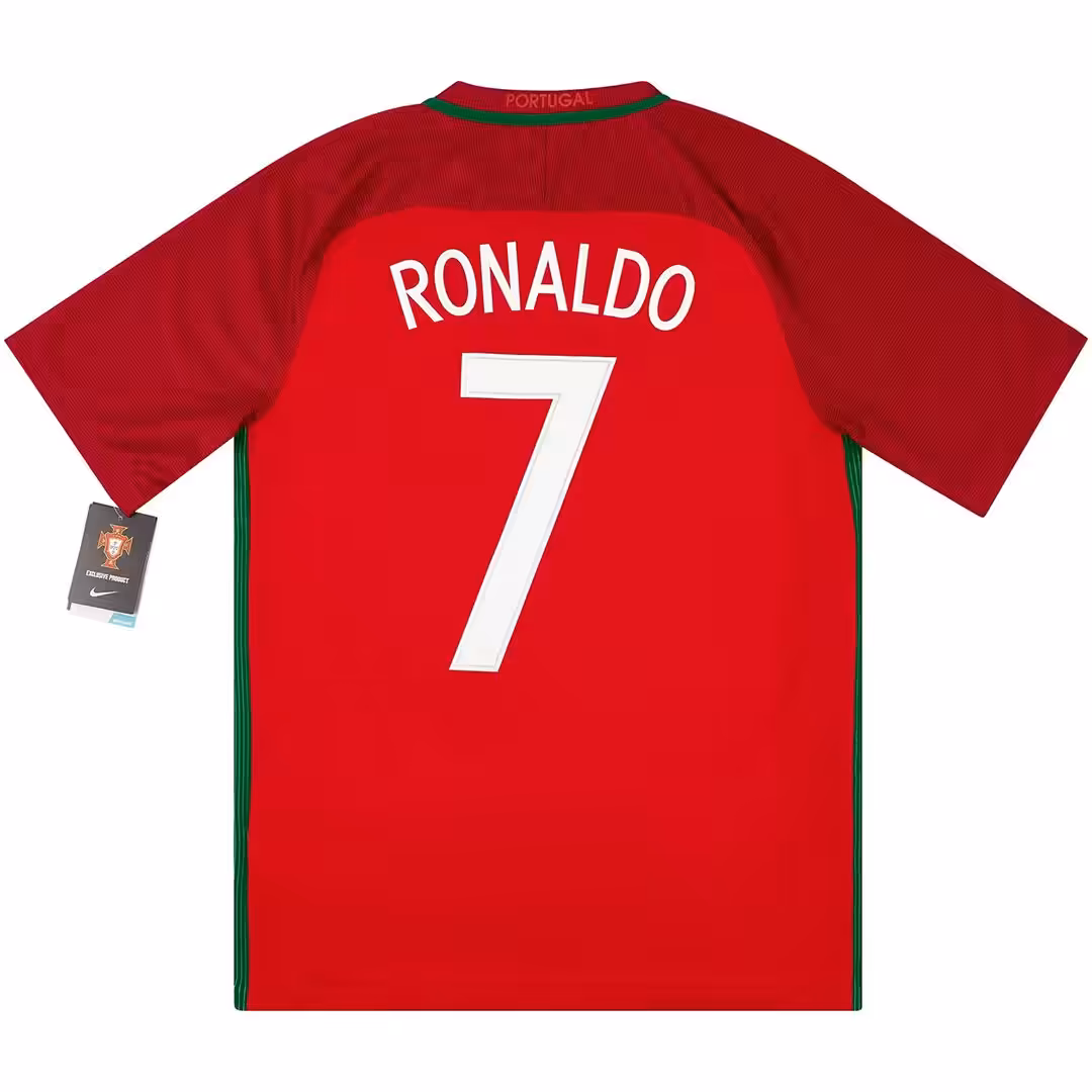 Ronaldo #7 Retro Portugal Home Jersey Euro Cup 2016