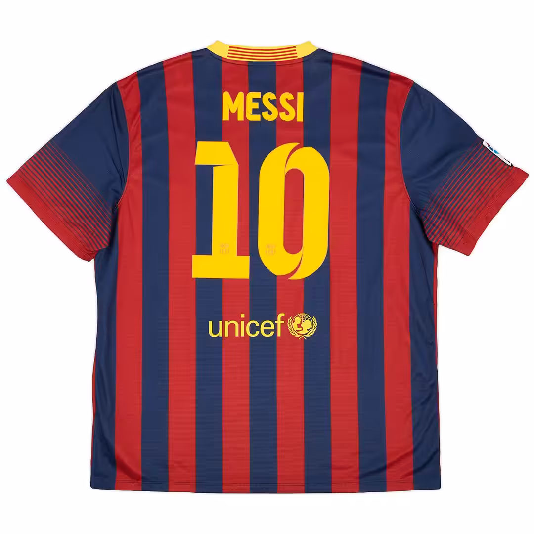 Messi #10 Retro Barcelona Home Jersey 2013/14