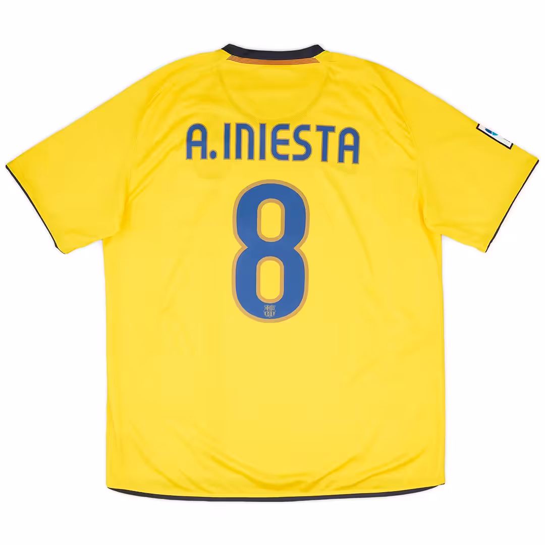 A.INIESTA #8 Retro Barcelona Away Jersey 2008/09