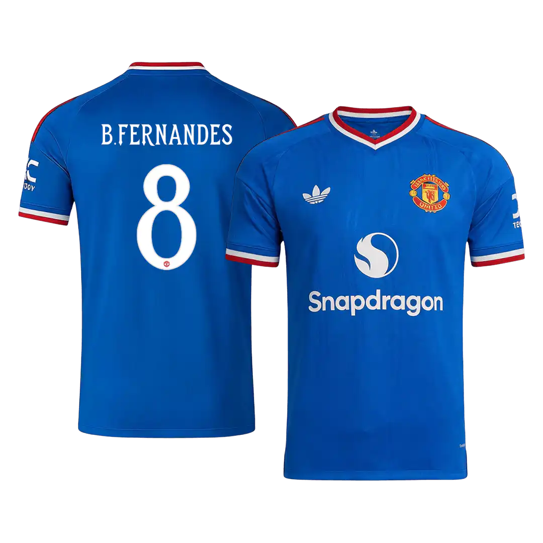 B. FERNANDES #8 Manchester United Away Jersey 2026/27 – UCL Font