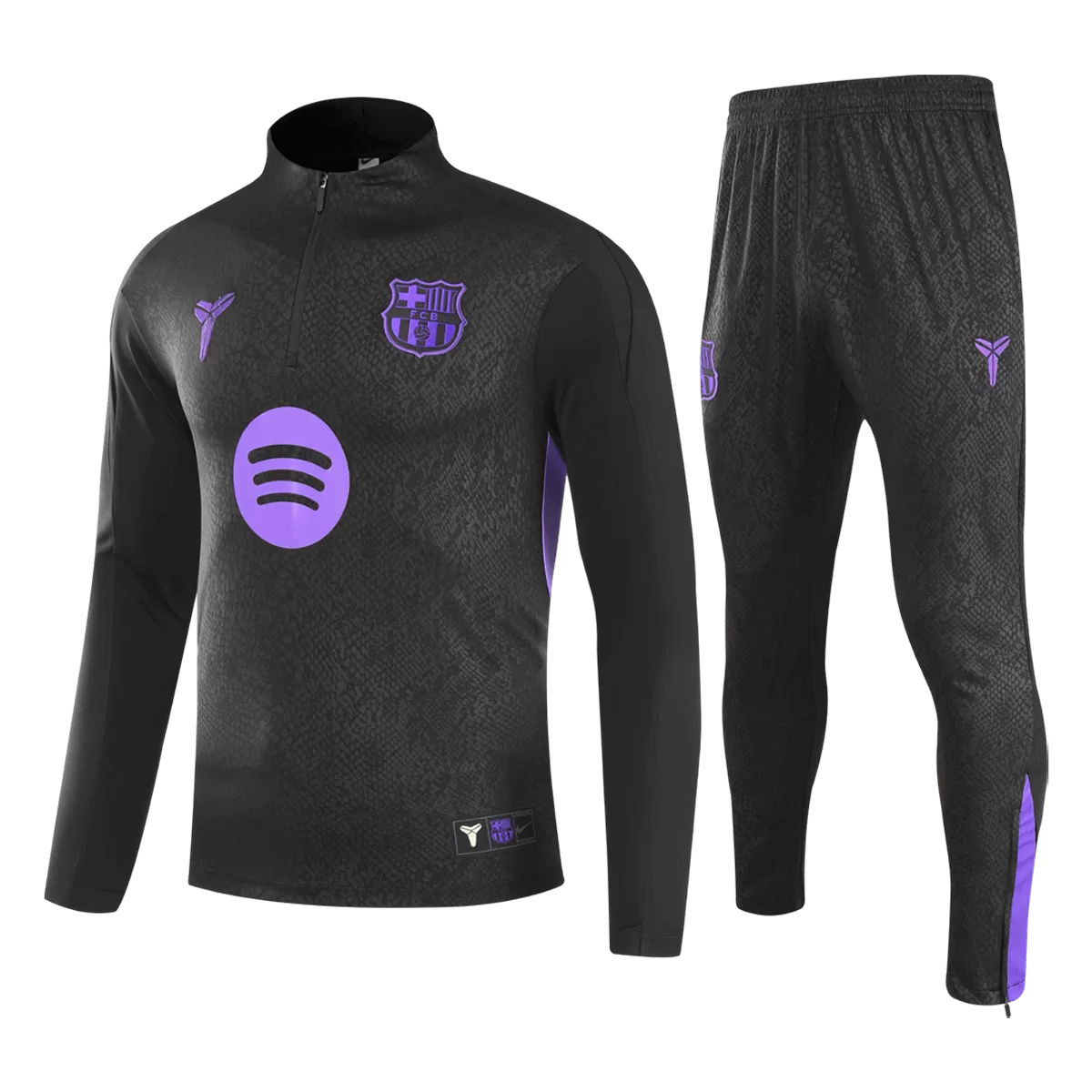 Barcelona Zipper Sweatshirt Kit(Adult/Kids) Black 2025/26