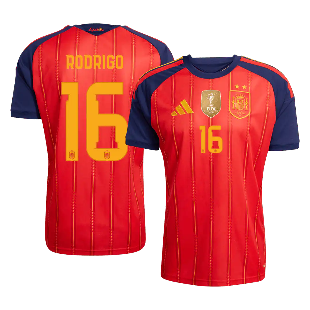 RODRIGO #16 Spain Home Winners 2 Star Jersey 2026