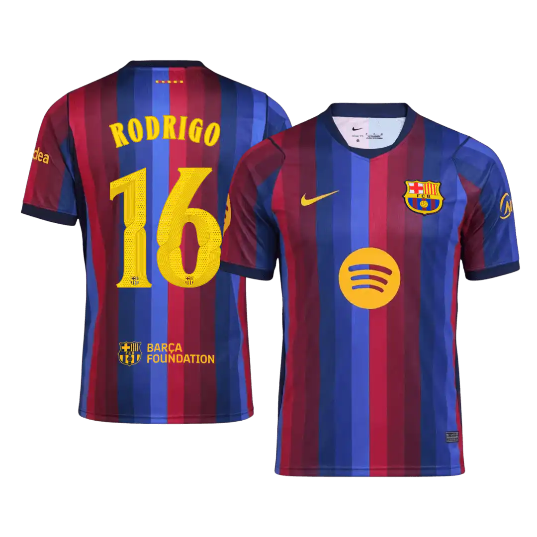 RODRIGO #16 Barcelona Home Jersey 2026/27 – UCL Font