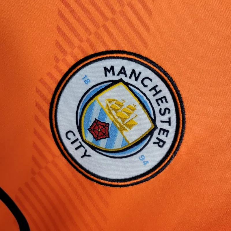 2022-2023 Goalkeeper Manchester City Orange Soccer retro kit - 图片 3