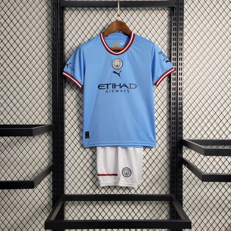 2022-2023 Kids Manchester City Jersey retro kit