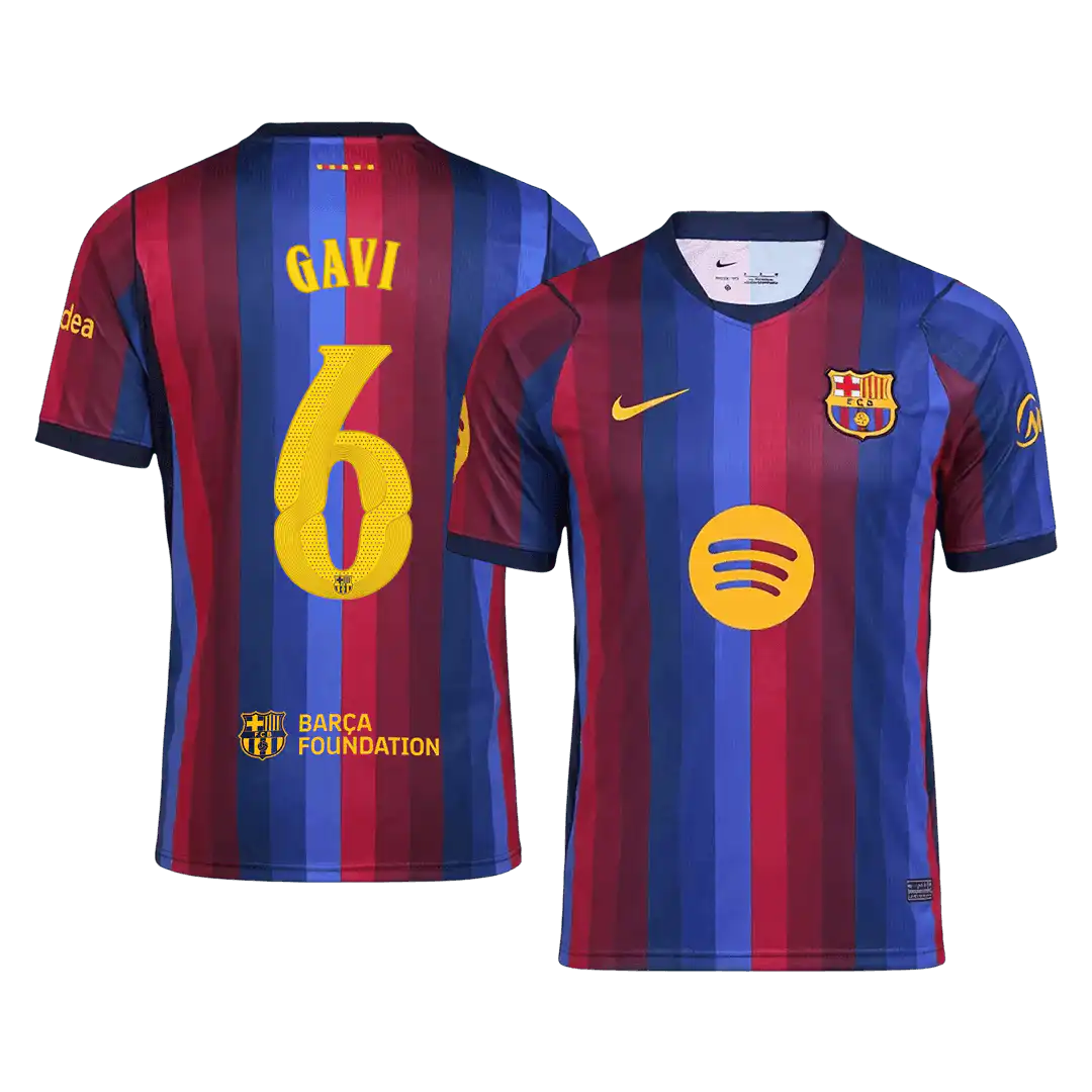 GAVI #6 Barcelona Home Jersey 2026/27 – UCL Font