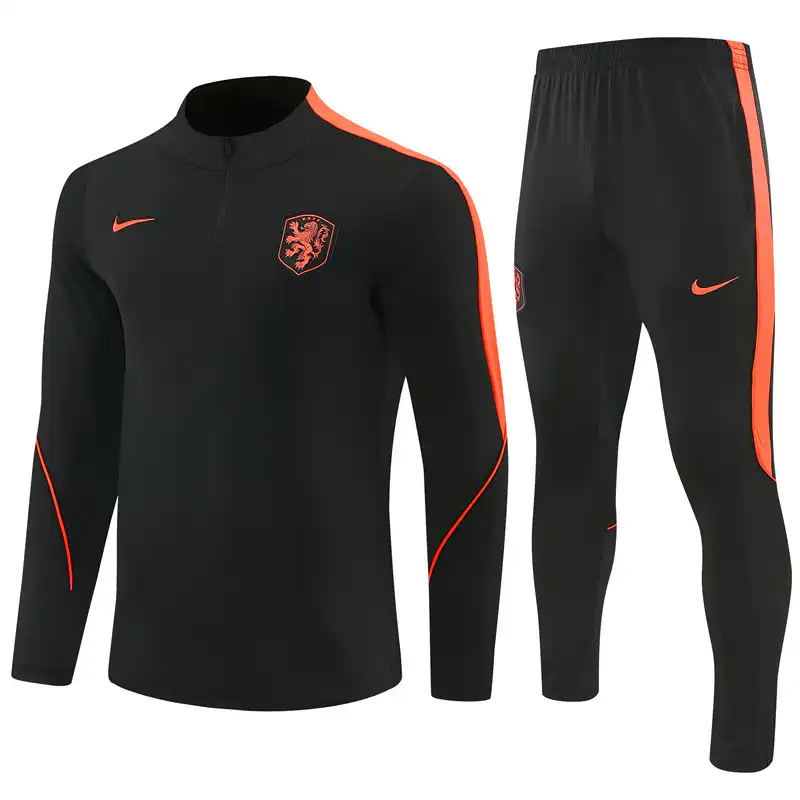 Netherlands 1/4 Zipper Sweat Kit(Top+Pants) Black 2026