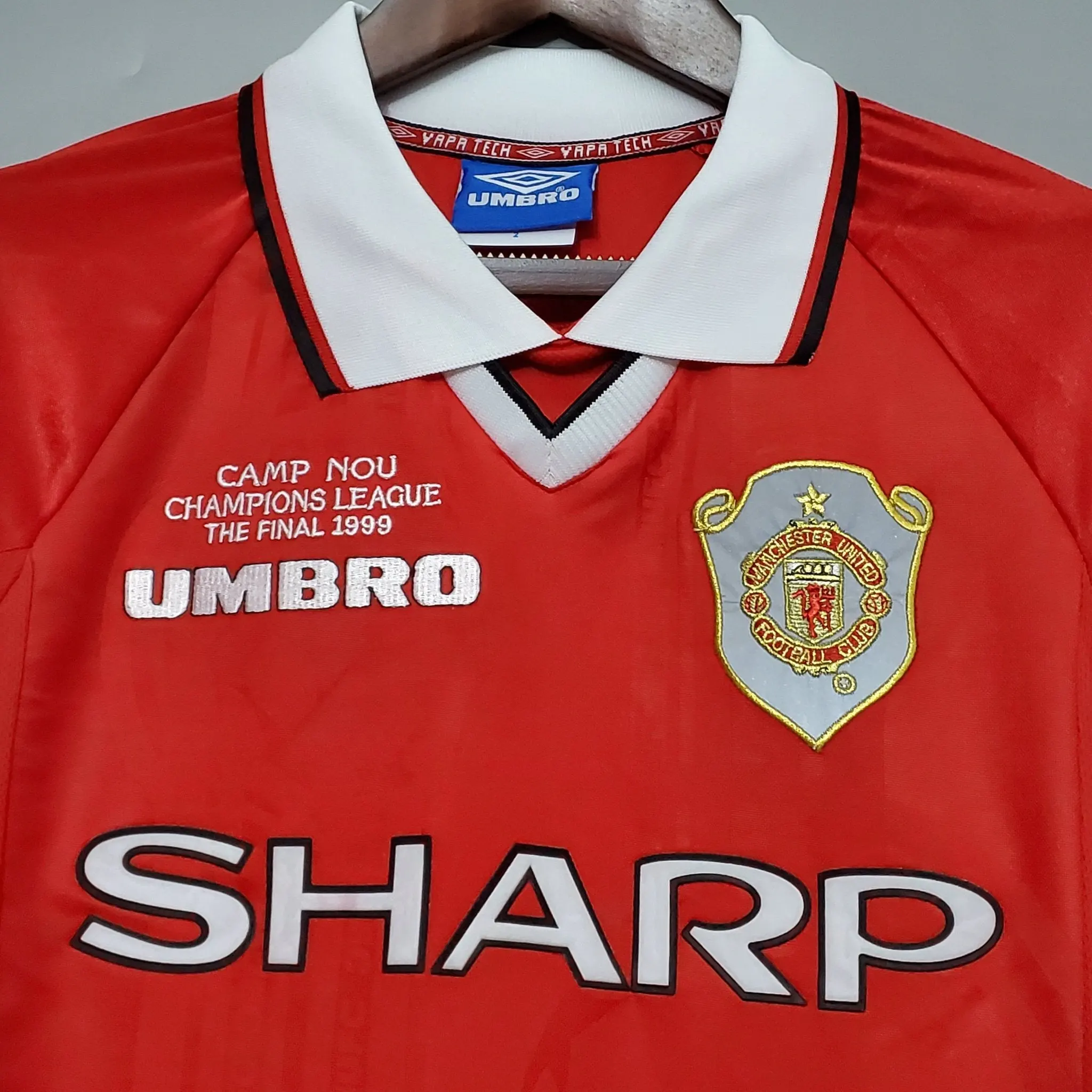 1999-2000 Man United Home retro kit- Long sleeves - 图片 2
