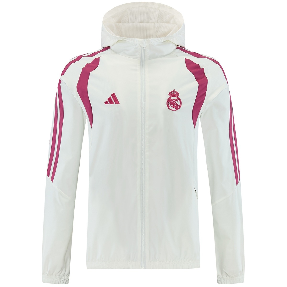 Real Madrid Windbreaker Tracksuit Kit(Hoodie+Pants) White 2026/27 - 图片 3