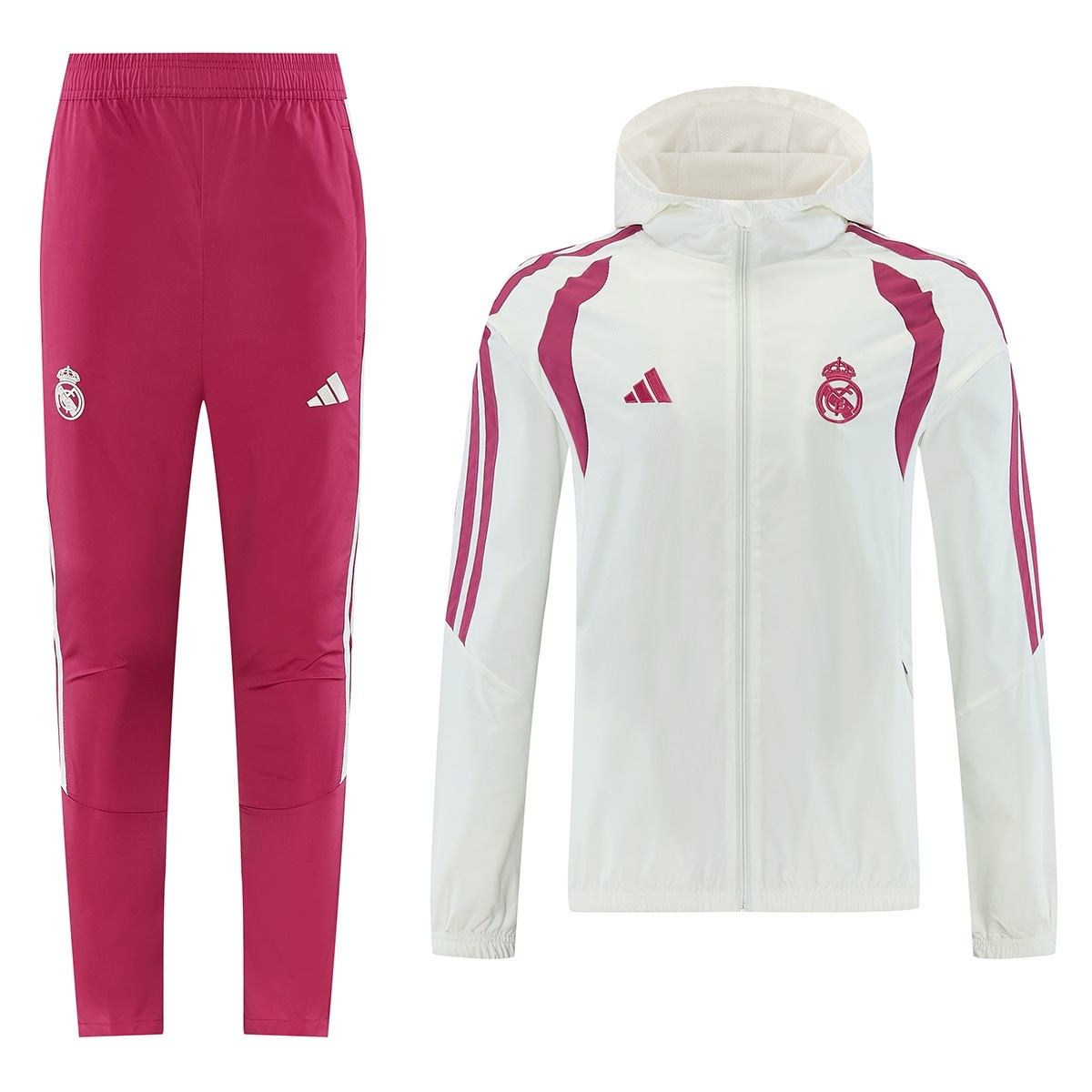 Real Madrid Windbreaker Tracksuit Kit(Hoodie+Pants) White 2026/27
