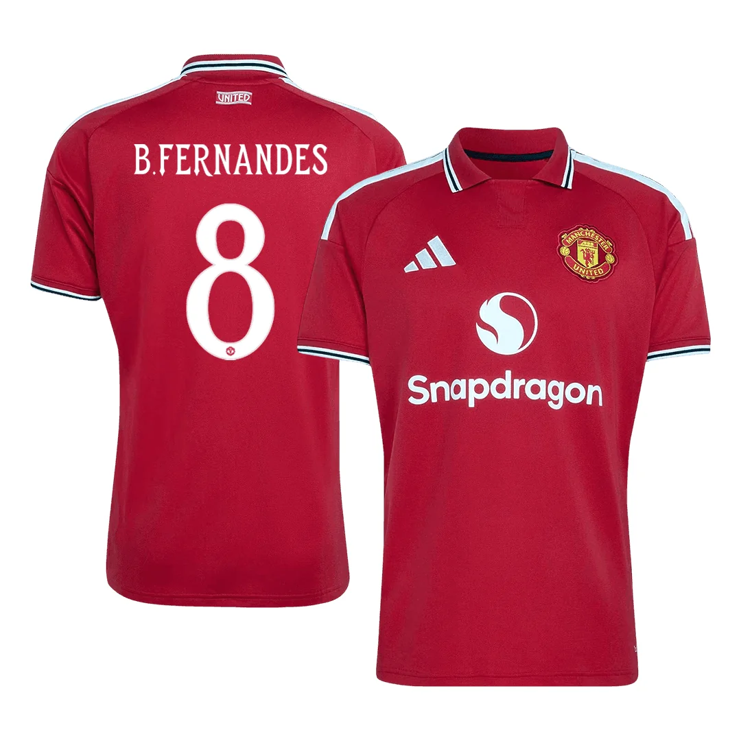 B.FERNANDES #8 Manchester United Home Jersey 2026/27 – UCL Font