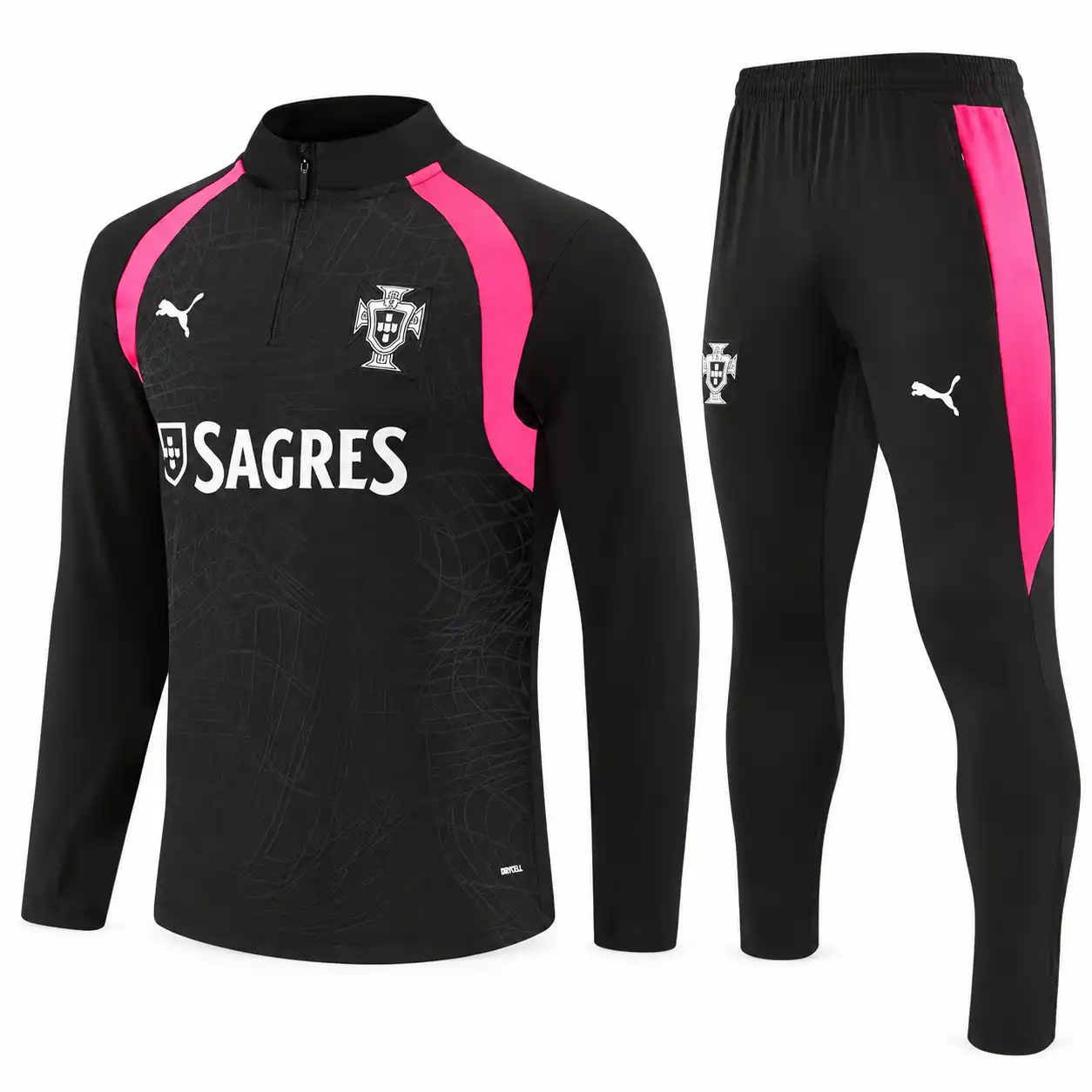 Portugal 1/4 Zipper Sweat Kit(Top+Pants) Black/Purple 2026